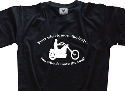 Two Wheels move the Soul-Chopper Moto Biker Rocker uscita CASCO T-shirt