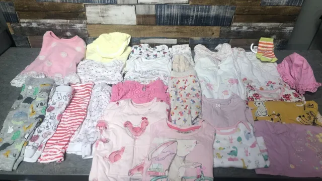 Bundle Of Baby Girls Clothes 3-6 Months 28 Items Gap NEXT Rompers, Dresses +More