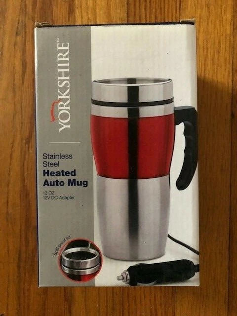 Nib Yorkshire Stainless Steel Heated Auto Mug 13 Oz With Adapter