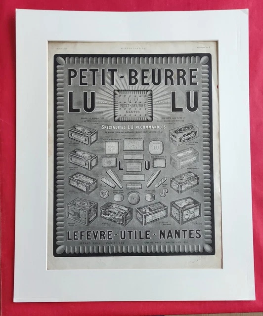 PUBLICITÉ 1928 BISCUIT Petit Beurre Lu Lefevre Utile Le Pierrot Et Les