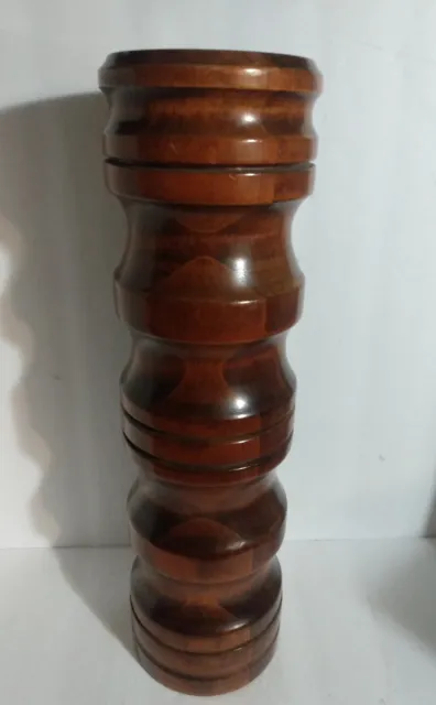 Vintage Danish Modern Style MCM Wood Candle Holder Turned HEAVY 16" T X 5" D 6lb
