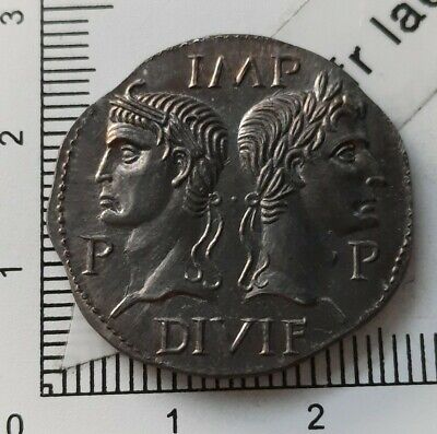 E01403 reproduction monnaie romaine dupondius ou as de Nimes fait main copy