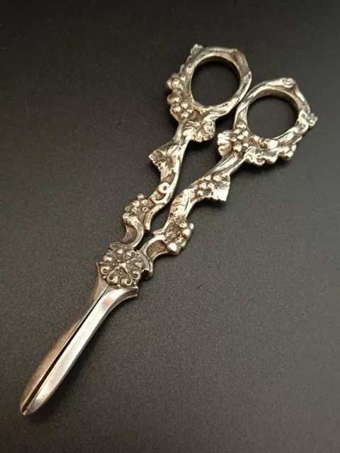 Decorative Antique Silver Plated Grape / Fruit Scissors
