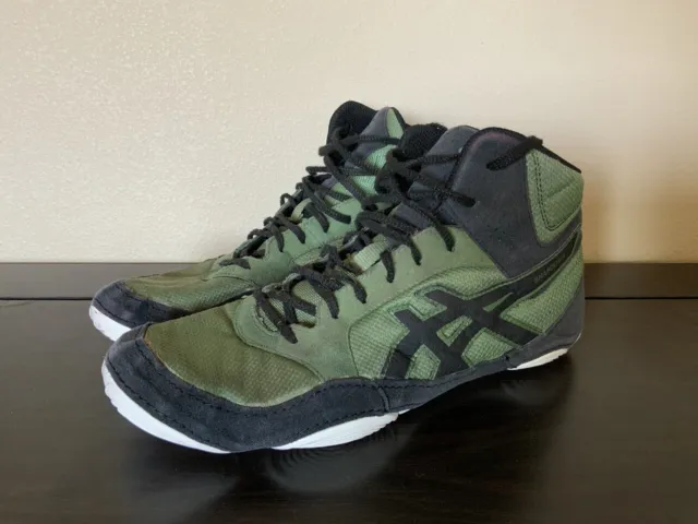 Asics Wrestling Shoes SnapDown 2 Olive Black Size 10.5 Mens In Good Condition