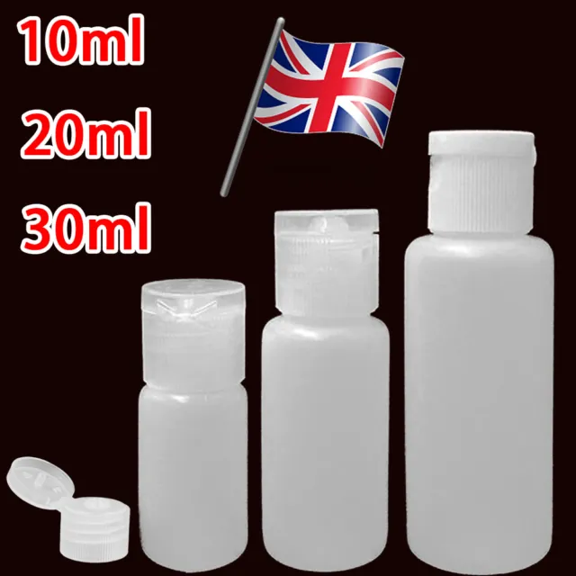 10/20/30ML Flip Cap Plastic Bottle Sample Liquid Lotion Makeup Empty Container