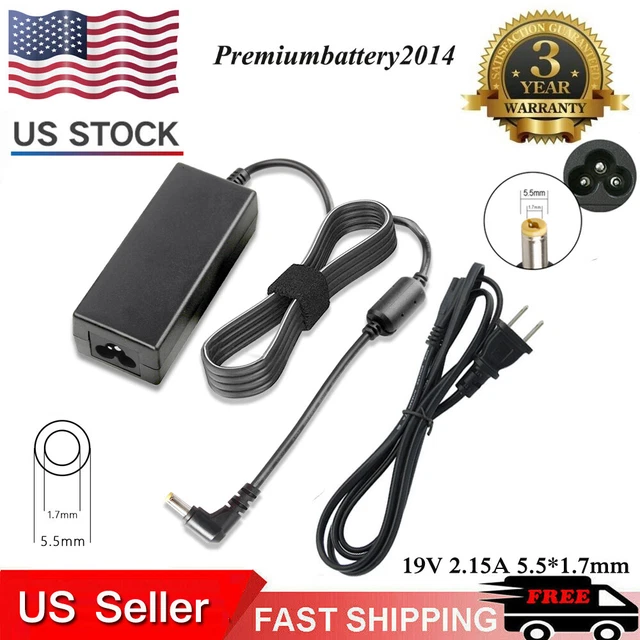 40W 2.15A AC Adapter Charger Power Cord For ACER Aspire LCADT00.06 E1A ADP-40TH