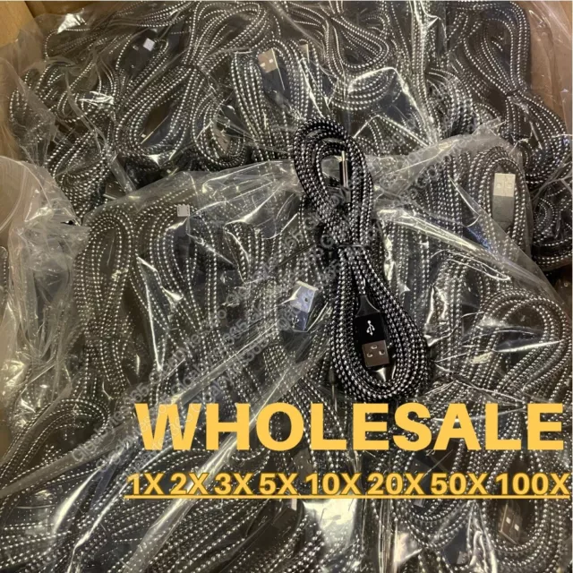 3/6/10Ft Micro USB Fast Charger Data Sync Cable Cord Lot For Samsung Android LG