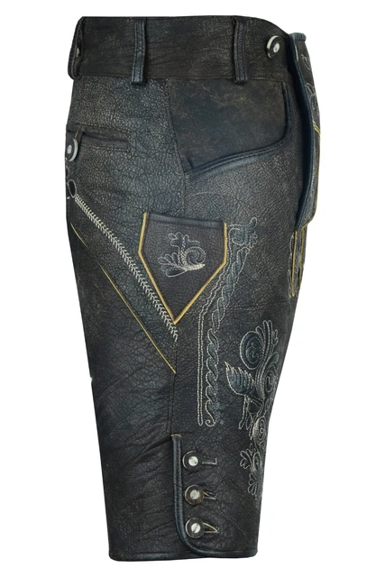 Pantaloni In Pelle Pantaloncini Pelle Scamosciata Trachten Da Uomo Pantaloncini Oktoberfest Corti 2