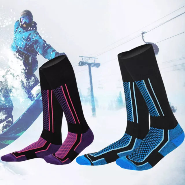 LONG WARM BREATHABLE Ski Socks Thicken Winter Sports Mens Womens Sock√ ...