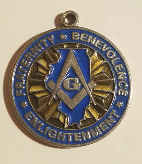 Vintage Masonic Key Charm Fob, Springfield, IL, If Found Return