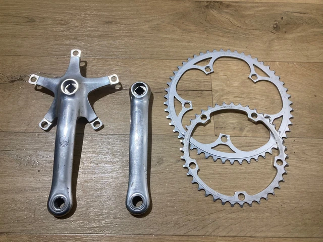 RARE 1980'S CAMPAGNOLO C-RECORD FIRST GENERATION ENGRAVED CRANKSET