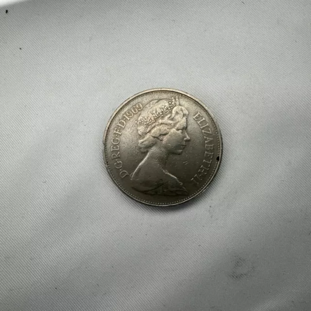 United Kingdom 🇬🇧 Ten (10) New Pence Coin 1969 (Queen Elizabeth Ii)