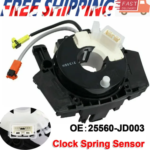 For Nissan Qashqai 07-13 Airbag Squib Clock Spring Sensor Spiral Cable 2 Plugs