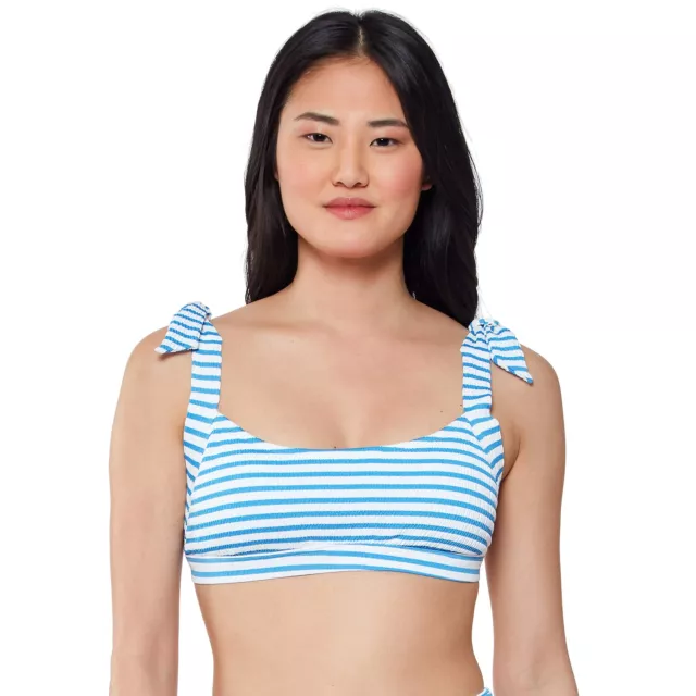 Jessica Simpson Women Sunshine Stripe Tie Shoulder Singlet Top Bluebell Stripe L