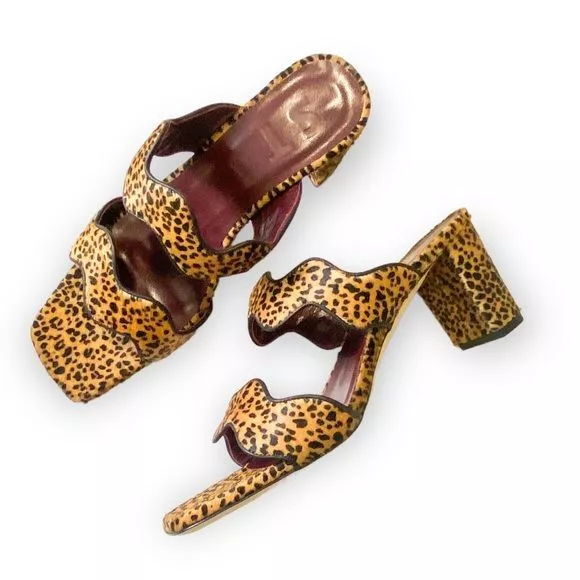 NWT STAUD Sandal, Frankie Wavy Sandals Cheetah, Size 38.5EU