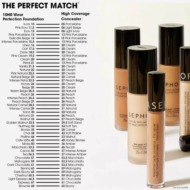 Sephora Collection 10HR WEAR PERFECTION FOUNDATION 15 colori ORIGINALE 2