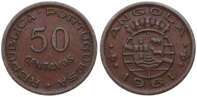 Angola - 50 Centavos 1922-1961 - Republica Portuguesa - verschiedene Jahrgänge