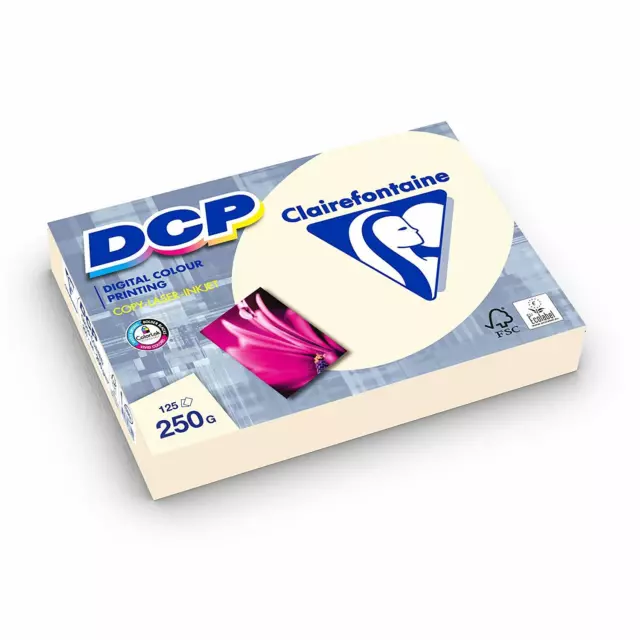 Clairefontaine DCP elfenbein IVORY 250g/m² DIN-A4 125 Blatt Drucker Papier 6832C