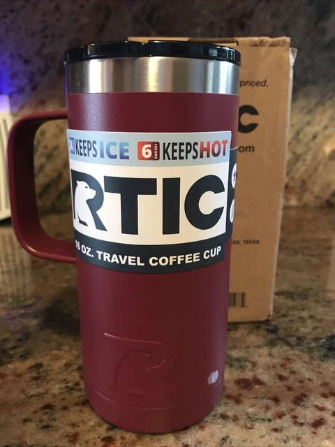 RTIC Travel Coffee Cup W Handle 16 oz Maroon Brand New Sealed
