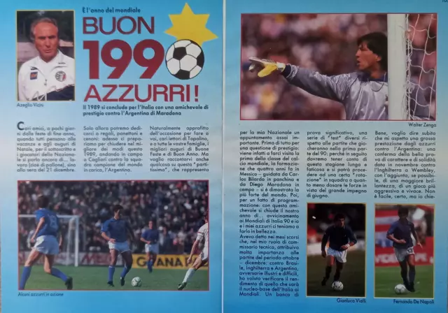 Italian Clipping Ritaglio 1989 Mondiali Calcio 90 Azzurri Zenga Vialli  4 PAGINE