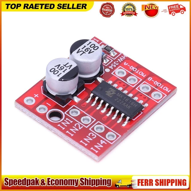 Modulo Controllo Motore L298N DAOKAI - Doppio Ponte H, Per Arduino, Smart Car, Con Cavi Jumper