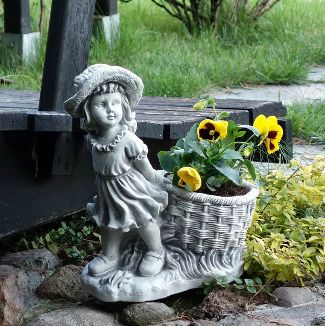 Engel-Blumentopf Aus Steinguss – Frostfest, Handgefertigt, Ca. 35cm Durchmesser & 33cm Hoch, 39kg