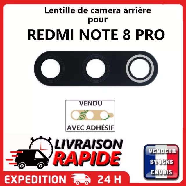 Vitre arrière caméra XIAOMI REDMI NOTE 8 PRO Lentille appareil photo Lens verre