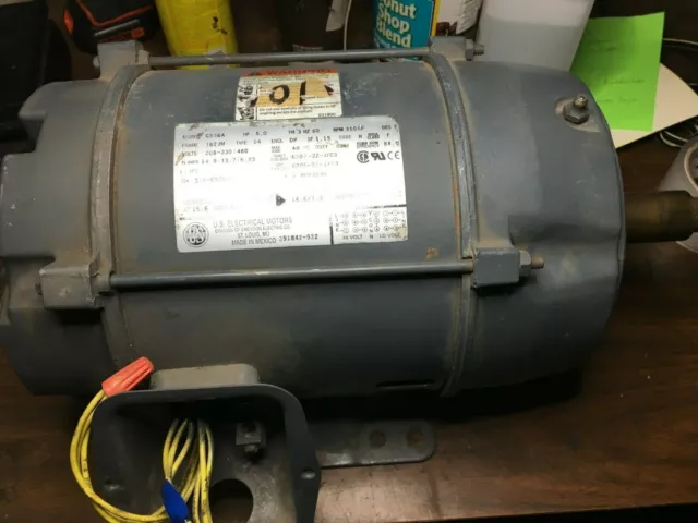 US Motors model C536A 3 phase 5 HP 3500 RPM