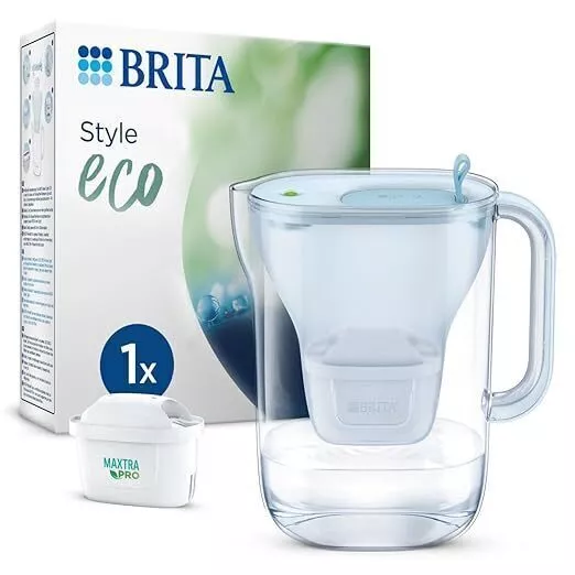 BRITA Style eco gletscherblau Wasserfilter inkl. 1 MAXTRAPro Filterkartusche