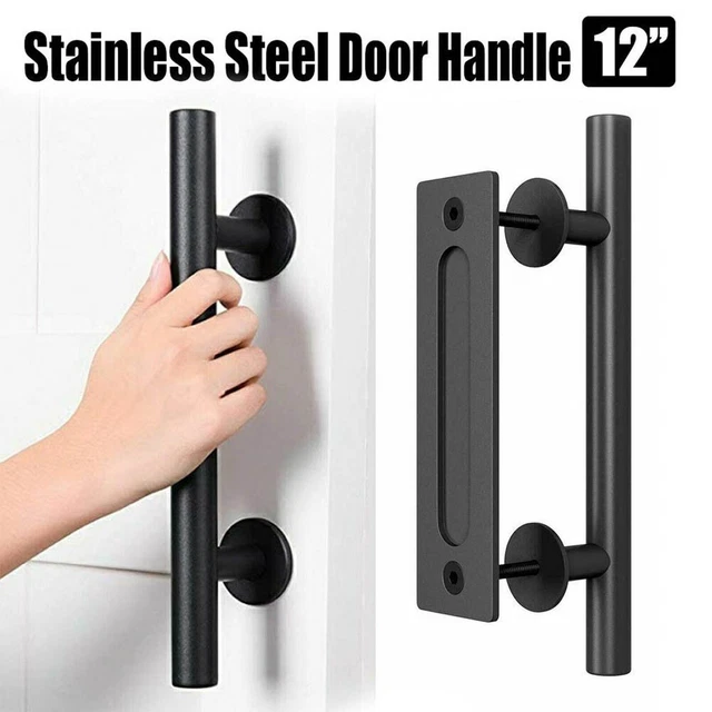 12" Barn Door Handle Sliding Flush Pull Wood Door Gate Hardware Stainless Steel
