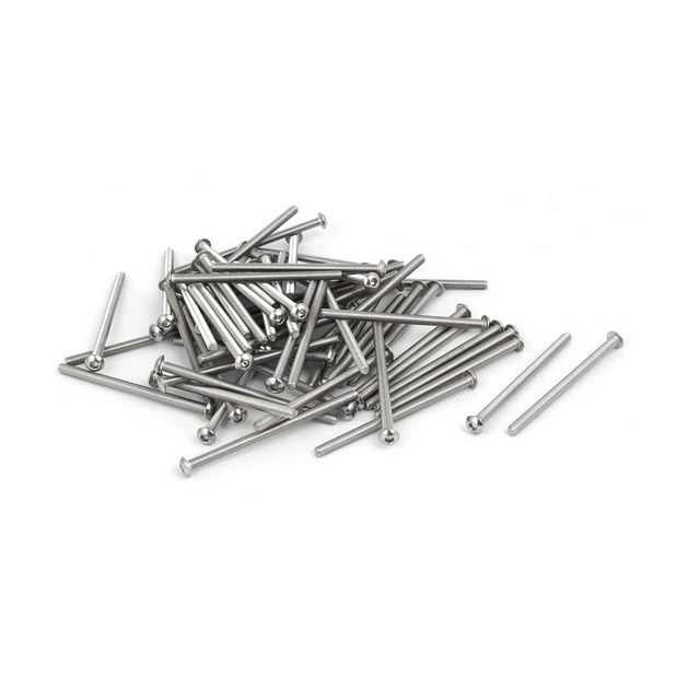 M3 x 50mm 304 Stainless Steel Hex Socket Button Head Cap Screws Bolts 60PCS