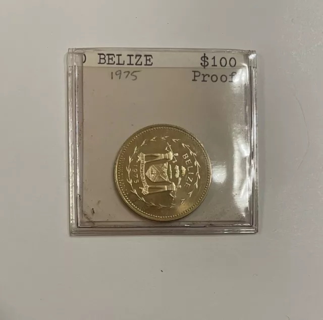 1975 Belize PR Gold $100 Coin