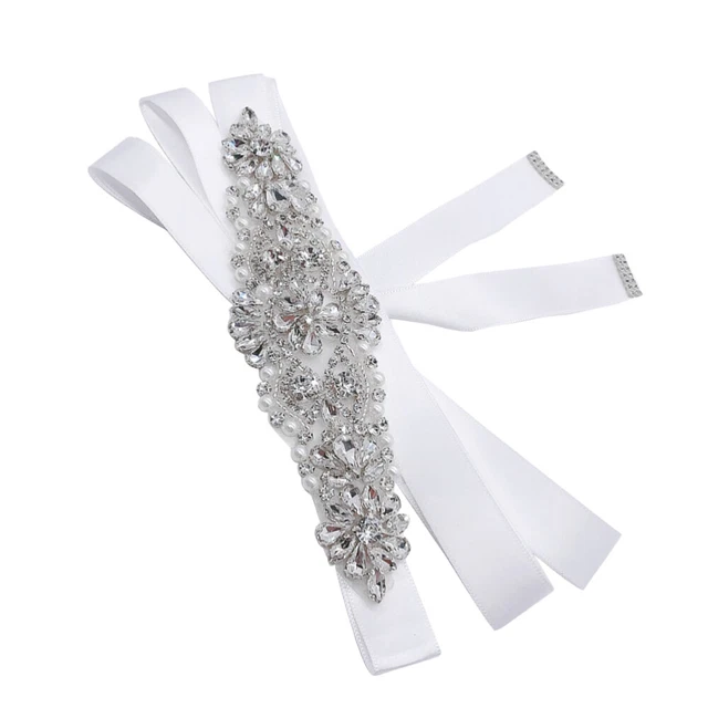 1 PEZZO donna matrimonio cintura strass fatto a mano perla decorazione abito formale