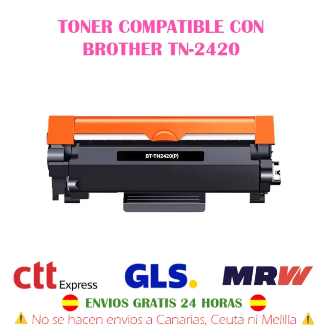 Tn2420 Dr2400 Con Chip Tn2410 Toner Generico Con Brother Tn-2420 Tn-2410 Negro