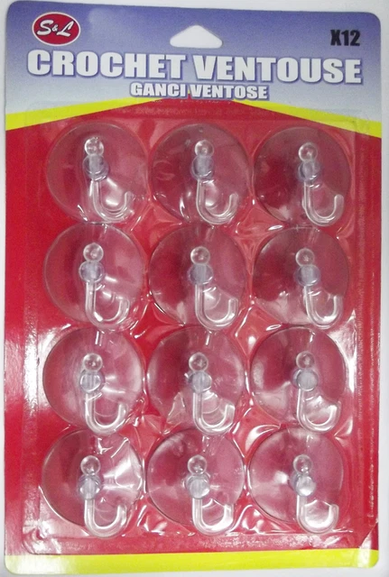 Lot De 12 Crochets Ventouse Transparents - 40 Mm - Pour Salle De Bain, Cuisine, Décoration - 4