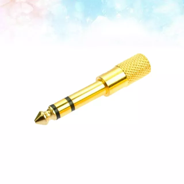 3 PCS Male to Female Audio Adapter Microphone Stereo Gilded