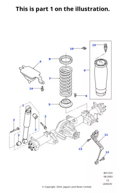 Land Rover Genuine Damper Rear Fits Discovery 2 1998-2004 Classic RPD000190