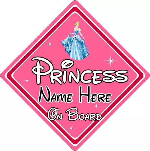Baby On Board Car Sign - Disney Princess - Cinderella - Personalised