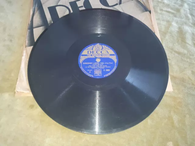 AL BOWLLY mit ROY FOX & HIS BAND - SOMEBODY LOVES YOU-DECCA F.2922 10" 78 U/min - Sehr guter Zustand ++