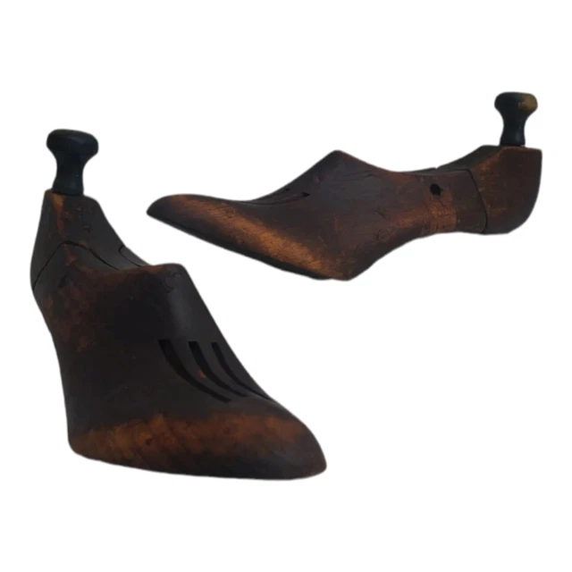 Antique Saks 5th Ave Wooden Shoe Tree Forms Set Marked 500 AA Womens