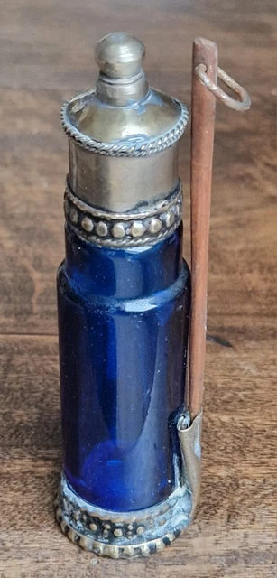 Khôl Marocain Fait Main Avec Applicateur Décor Bleu - Produit De Beauté Naturel, Neuf