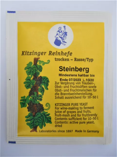 KITZINGER WEINHEFE TROCKENHEFE REINHEFE - Steinberg -  für 10-50l Wein - Arauner
