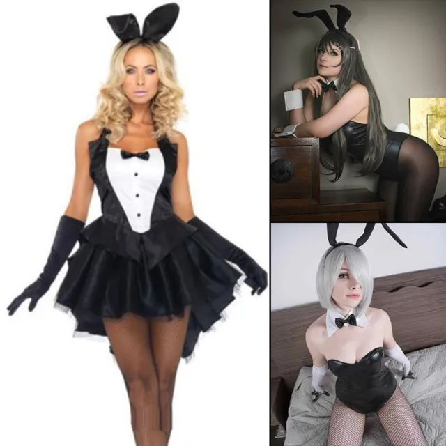 Sexy Women Lingerie Bunny Bodysuit PlayBoy Halloween Cosplay Costume Club Party