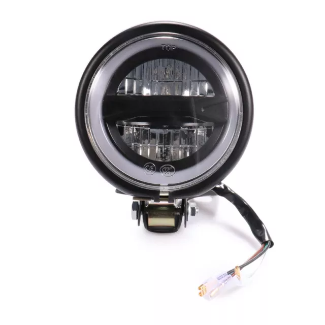 Moto Angel Eyes Phare LED Rétro High Low Beam Feux avant Old School Cafe Racer