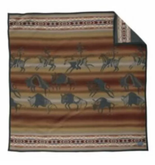Pendleton Stillwater Wool Blanket Buffalo Bison 60x60 Blanket