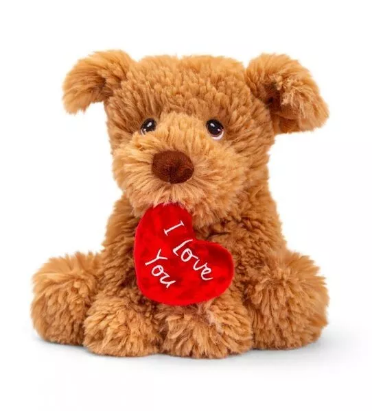 Cute Cuddly Puppy with I Love You Red Heart Heart 18cm In Height Great Valentine