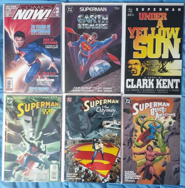 Superman Graphic Novel Lot of 6 Earth Stealers, Under a Yellow Sun, Y2K, Odyssey