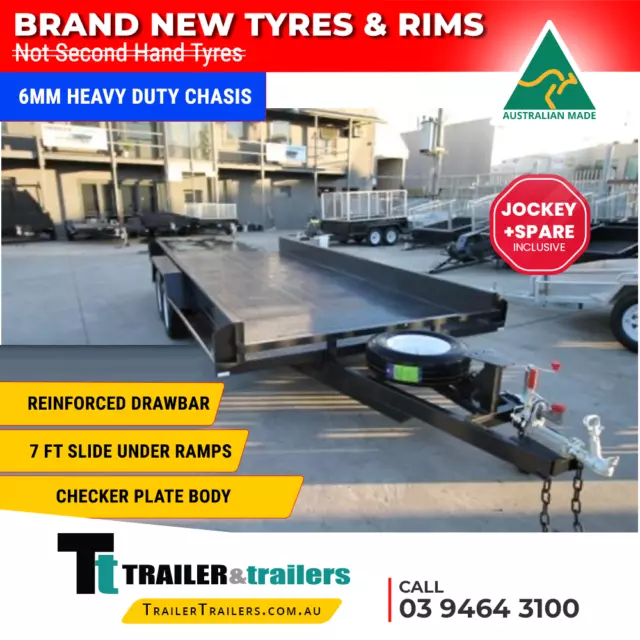 16x6'6 TANDEM AXLE HEAVY DUTY CAR CARRIER BOX TRAILER - 10" SIDES - Jockey Spare