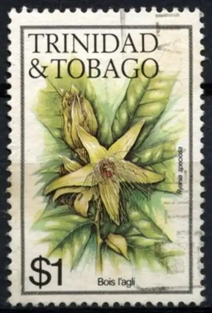 Trinidad & Tobago 1983-9 SG#646A $1 Flowers Def. No Imprint Date Used #D72090