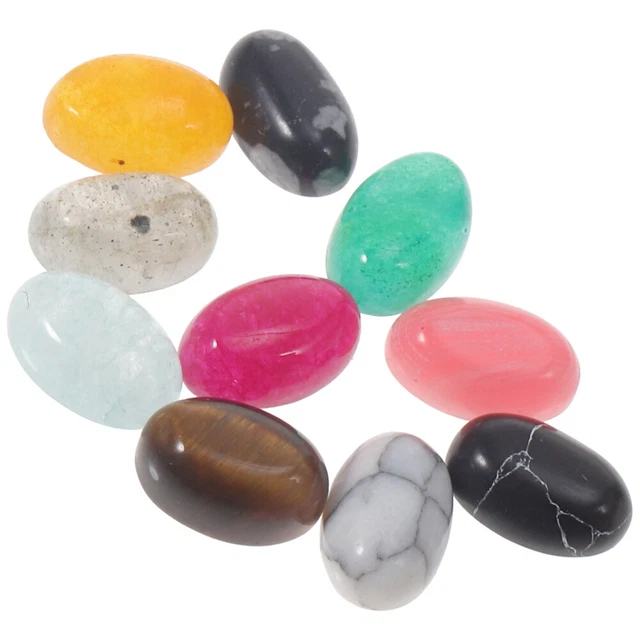 10 Pcs Cabochons Beads Faceted Dome Jewelry Making Decorative Flat Back